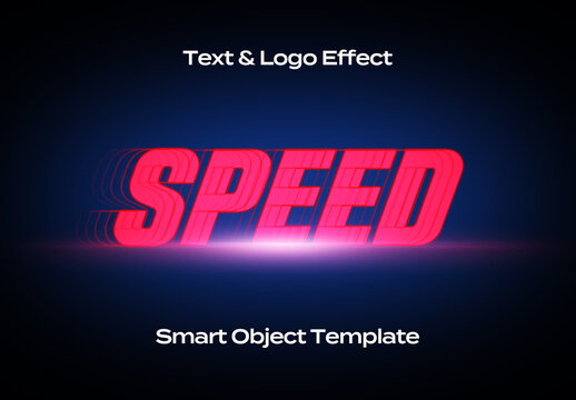 Speed Motion Cinematic Text Logo Style Effect Mockup Logotype Template Shape