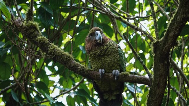 Whimsical Kakapo in Lush Jungle