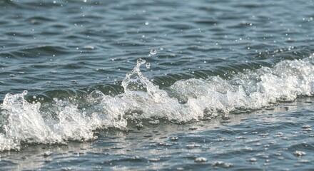 Fototapeta premium Photo of Small Waves Crashing in Blue Ocean