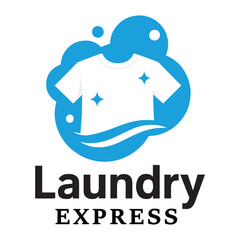 Laundry Express Logo - Clean and Fresh Laundry Service Icon