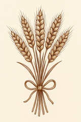 Wheat painting in vintage style
