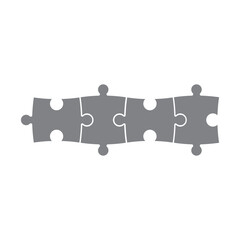 Puzzle pieces vector set. Four pieces jigsaw puzzle infographic. 