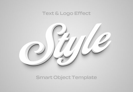 Modern Clean Text Logo Style Effect Mockup Logotype Template Shape