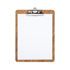 wooden clipboard with metal clip holds blank sheet of paper, perfect for notes or sketches. This versatile item is ideal for students, professionals, and artists alike, evoking sense of creativity