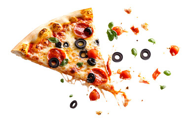 Pizza on white background