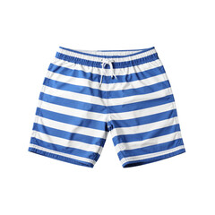 Blue striped swim shorts made from lightweight fabric, perfect for beach outings or poolside relaxation. elastic waistband ensures comfort and secure fit while enjoying summer activities