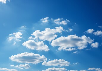 Naklejka premium Photo of White Clouds and Blue Sky