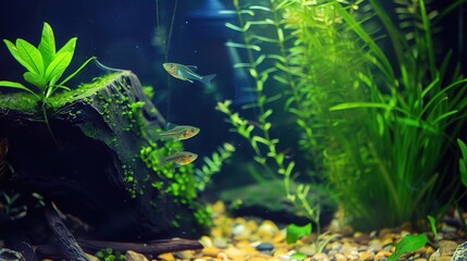 A vibrant goldfish is attractively presented, showcasing its colorful scales and graceful swimming posture