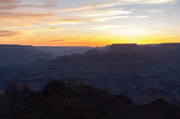 The Grand Canyon at sunrise from the South Rim, Grand Canyon National Park, Arizona, USA