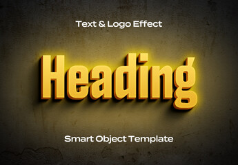 Signboard Texture Sign Concrete Wall 3D Text Logo Style Effect Mockup Logotype Template Shape