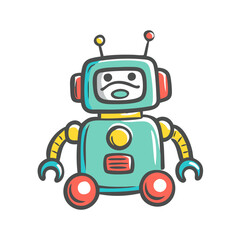 robot toy icon, robot toy vector illustration-simple illustration of robot toy, perfect for robot toy logos and icons