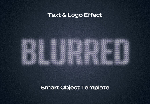 Blured Motion Black Text Logo Style Effect Mockup Logotype Template Shape