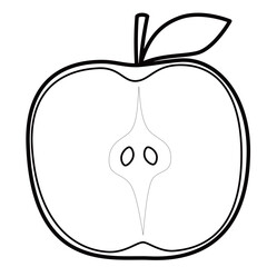 カットしたりんごのイラスト