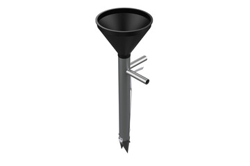 Handheld planter with fertilizer dispenser. Agricultural tool for planting seeds and applying fertilizer in one step. Garden and farm equipment isolated. Agricultural Handheld Planter on a PNG