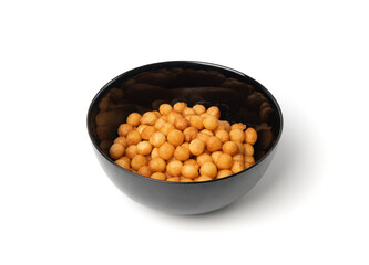 Small pastry balls, fried crispy wheat soup pearls, salad egg puffs or choux pastry