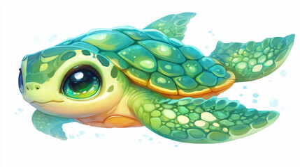 Obraz premium Cute sea turtle illustration