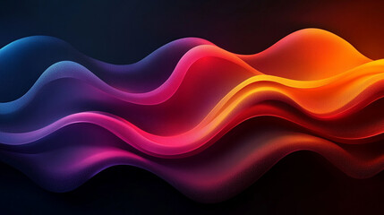 Abstract flowing wavy lines of vibrant, colorful, gradient hues on a dark background.
