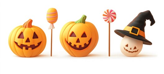 Festive Halloween Treats: Pumpkins and Candy, Ready for Spooky Celebrations