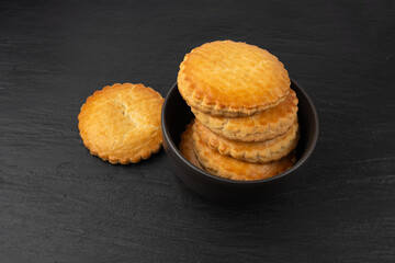 Netherlands traditional cookies, Holland almond filled cake, Dutch marzipan pastry, Gevulde koek