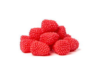 Gummy berries, chewy raspberries or jelly blackberries, gelatin candies fruit marmalade