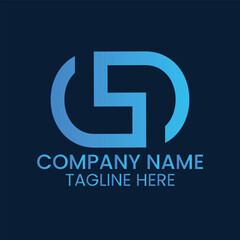 Blue DG letter logo design