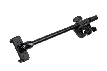 Clamp-style phone holder arm with adjustable rod for stable support