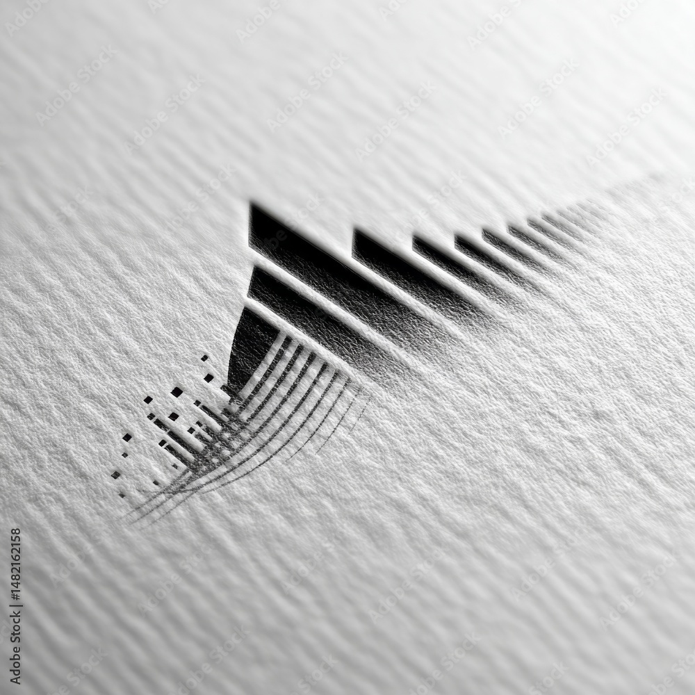 Aufkleber abstract engraving on textured paper: a detailed study in monochrome and geometric patterns, a play 