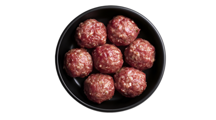 Raw Meatballs Recipe  Cooking Guide isolated on transparent background