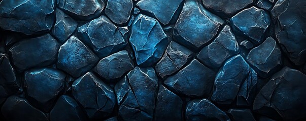 Dark blue stone wall texture