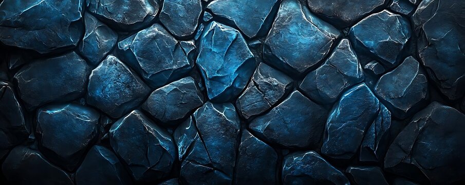 Dark blue stone wall texture