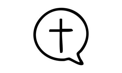 Fototapeta premium Faith Symbol Isolated Line Art Design