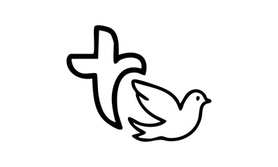 Faith Symbol Isolated Line Art Design