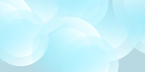 Minimalist banner background, pastel colorful, Light Blue gradations. Circle effect style geometric, abstract background. Vector Illustration
