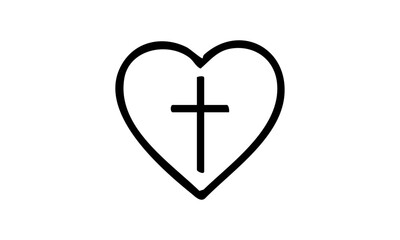 Obraz premium Faith Symbol Isolated Line Art Design