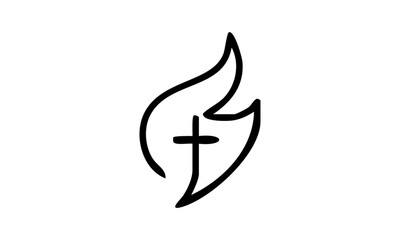 Faith Symbol Isolated Line Art Design