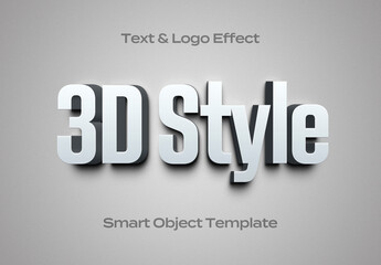 3D Text Logo Style Effect Mockup Logotype Template Shape