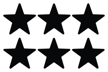 Five star rating icon silhouette isolated white background Vector illustration