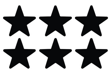 Obraz premium Five star rating icon silhouette isolated white background Vector illustration