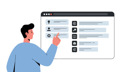 User navigating digital interface for creative design and selection process