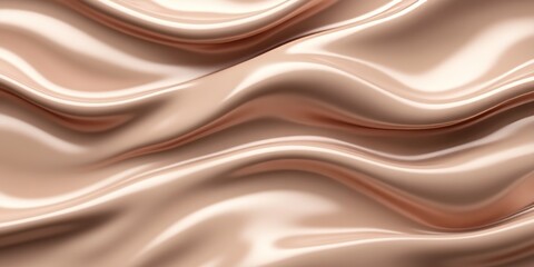 Obraz premium Beige Satin Background, Soft Drapery Texture, Delicate Abstract Flowing Fabric, Wavy Silk Textile