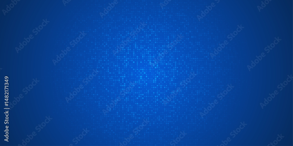 Fototapete Abstract grid pixel pattern background. Vector illustration element with square, geometric mosaic, texture on dark blue color. Graphic design for digital datum, technology futuristic background