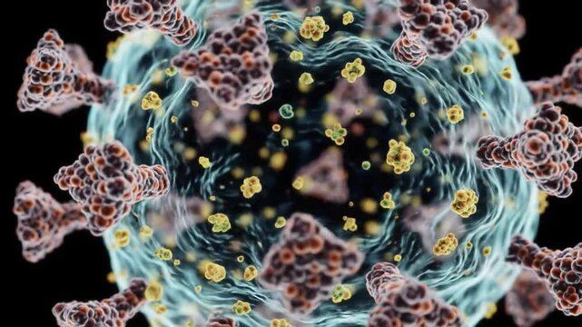 Visual exploration of virus structure showcasing intricate details of cellular mechanics