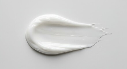 Realistic Photo of White Cream Smear on White Background