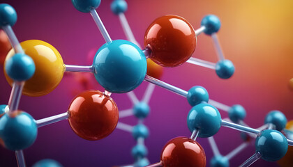 Obraz premium 3d render of dna molecule, Close-up of interconnected white spheres with dark grey rods, creating a molecular structure abstract image, showcasing connection and networking concepts.
