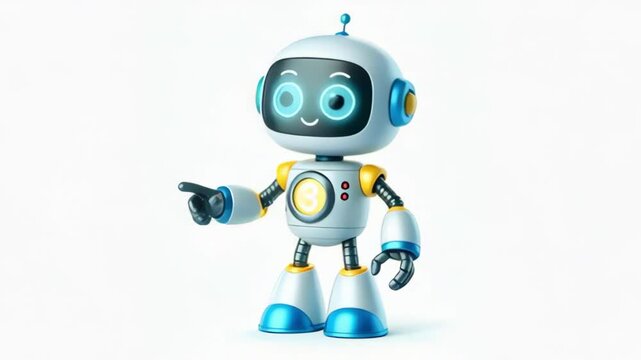 adorable robot isolated on white background