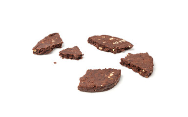 Protein cookie, round protein brownie with chocolate and cocoa, gluten-free cookies