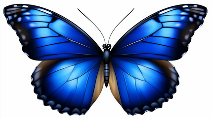 Vibrant blue butterfly, detailed wings