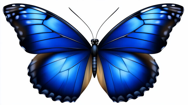 Vibrant blue butterfly, detailed wings