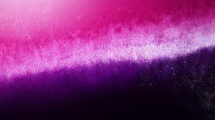 Fototapeta premium Deep dark raspberry to neon fuchsia ombre wave background with blurred color gradient, grainy mesh particles, bright glitter glow and metallic foil shine for vibrant abstract digital art