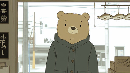 teddy bear in the city